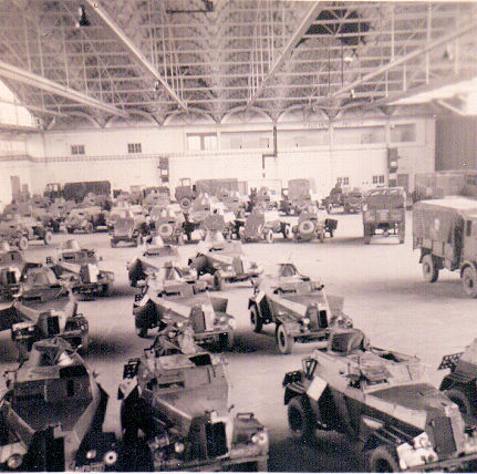 Car-Hangar-Numbers 1 & 3 Armoured Car Squadrons -BAFO-Lunenburg-Germany-1950