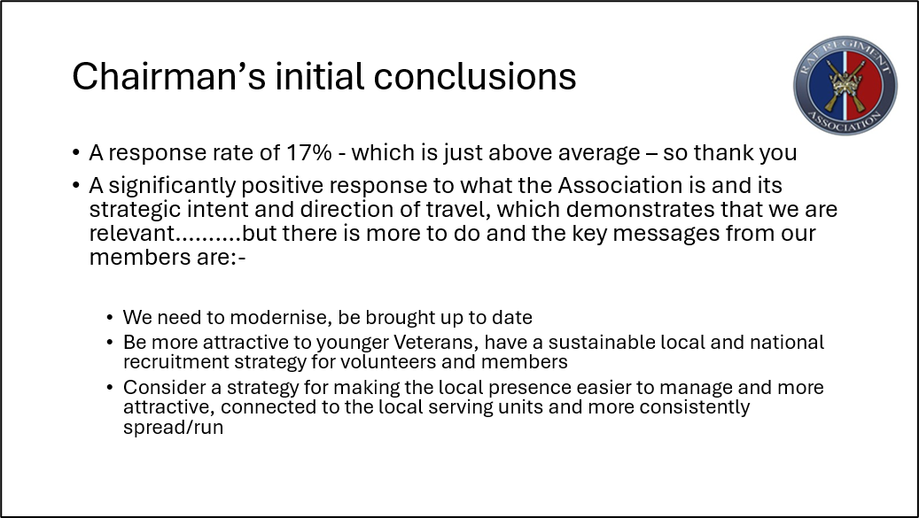 Chairman's Initiasl Conclusions